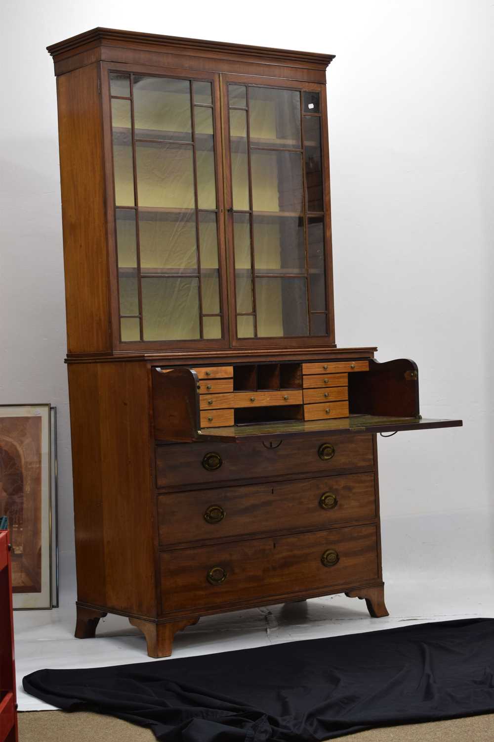 Late George III mahogany secretaire bookcase - Image 2 of 31