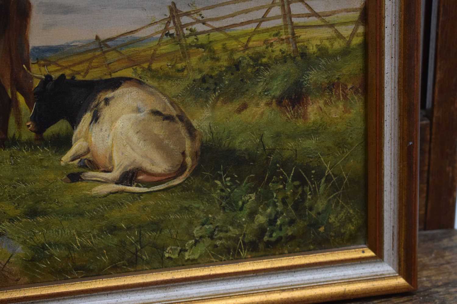 Manner of Thomas Sidney Cooper (1803-1902) - Oil on canvas - Cattle in landscape - Image 11 of 14