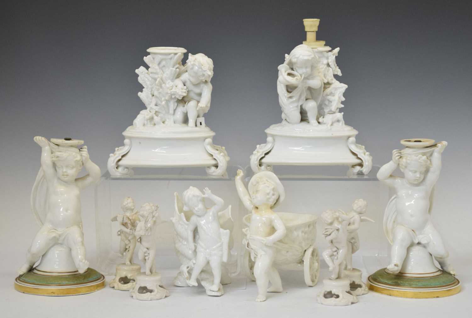 Henri Ardant & Cie - Pair of French cherub centrepieces