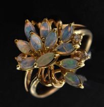 Opal cluster ring