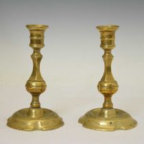 Pair of 18th century brass candlesticks