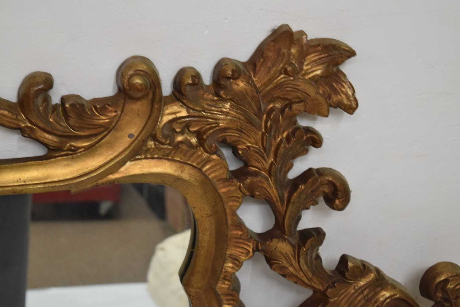 Large giltwood foliate scroll wall mirror - Image 6 of 9