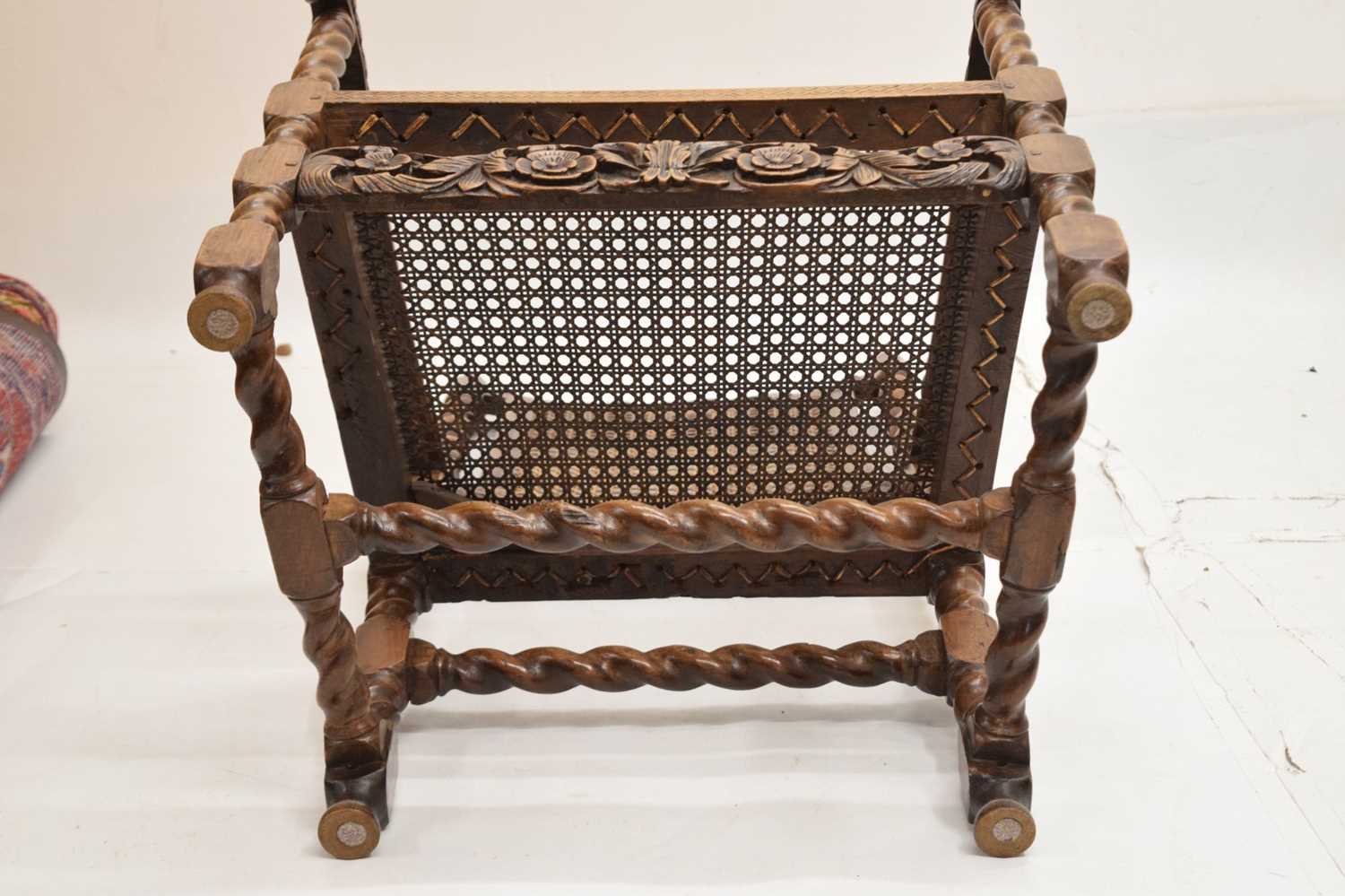 Late 17th century-style cane-seated and backed open armchair - Image 10 of 10