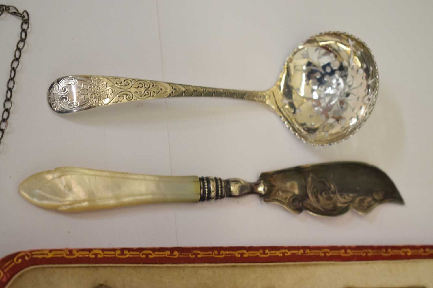 Victorian silver butter dish, cased set of George V silver handled fruit knives and forks, etc - Image 9 of 22