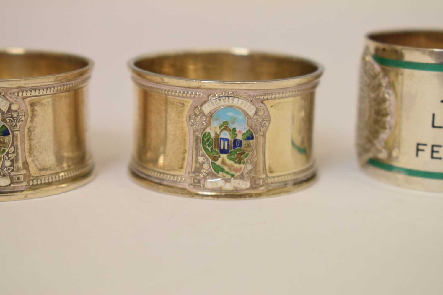 Masonic Interest - Four silver napkin rings - Bild 4 aus 10