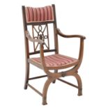 Edwardian X-frame parlour chair