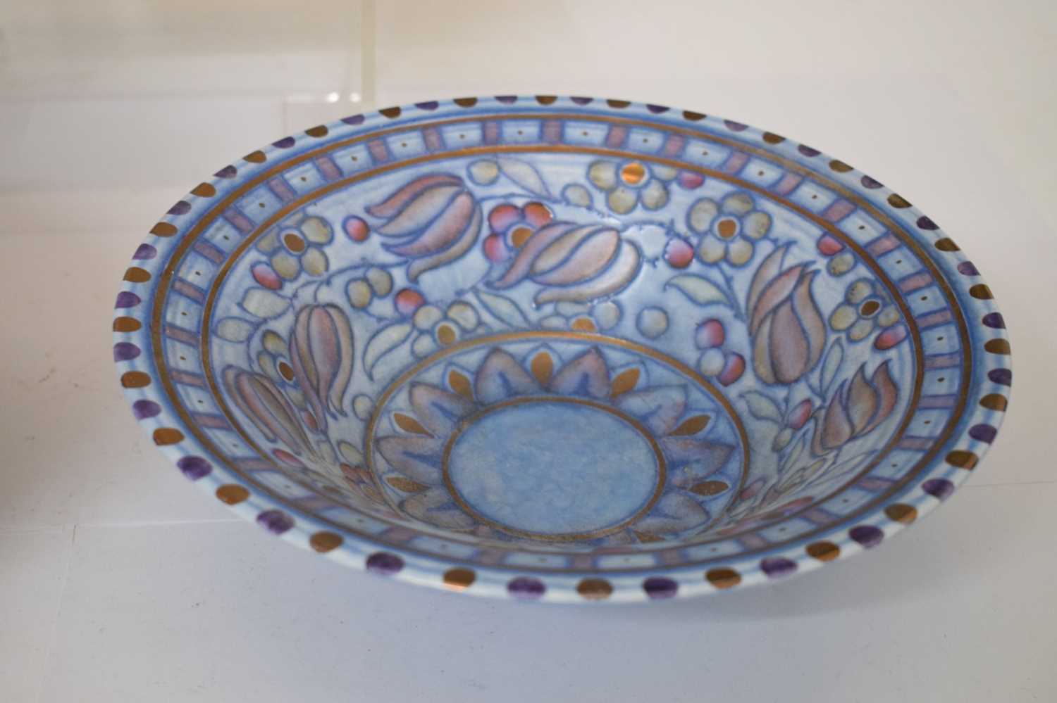 Charlotte Rhead - Two Bursley Ware bowls and twin-handled dish - Image 6 of 13
