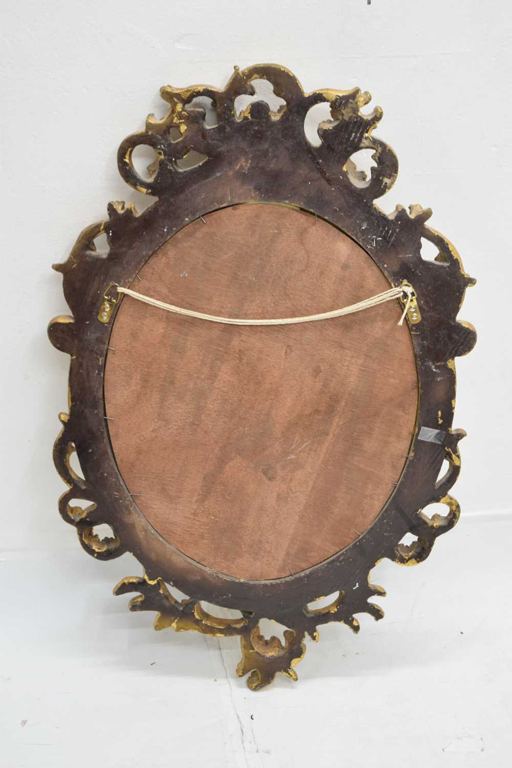 Reproduction giltwood oval wall mirror - Image 8 of 8