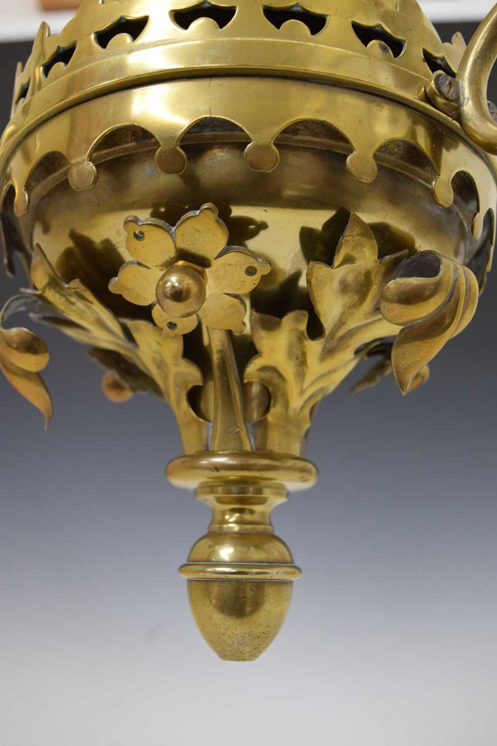 Early 20th century brass ecclesiastical light fitting - Image 11 of 13