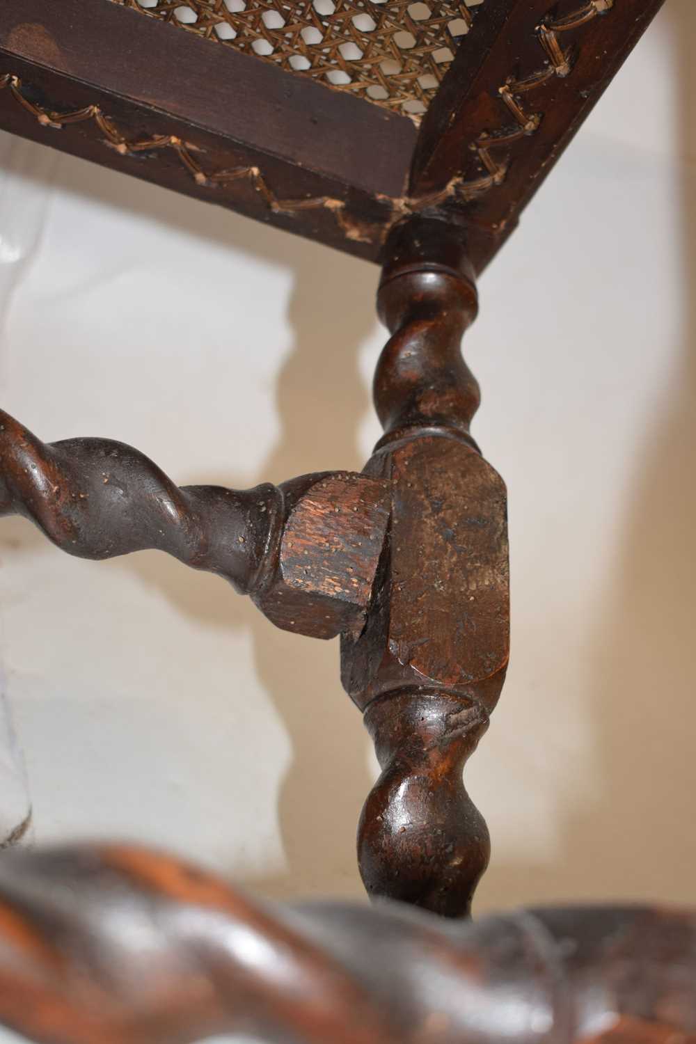 Late 17th century walnut and cane high-back chair - Image 14 of 15