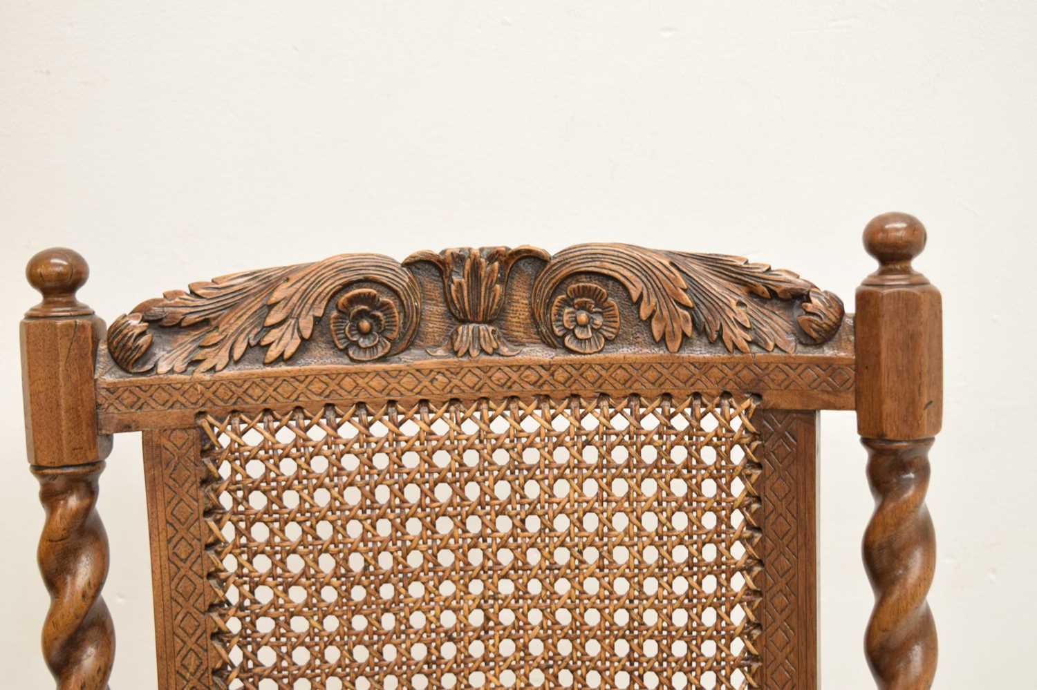 Late 17th century-style cane-seated and backed open armchair - Image 4 of 10