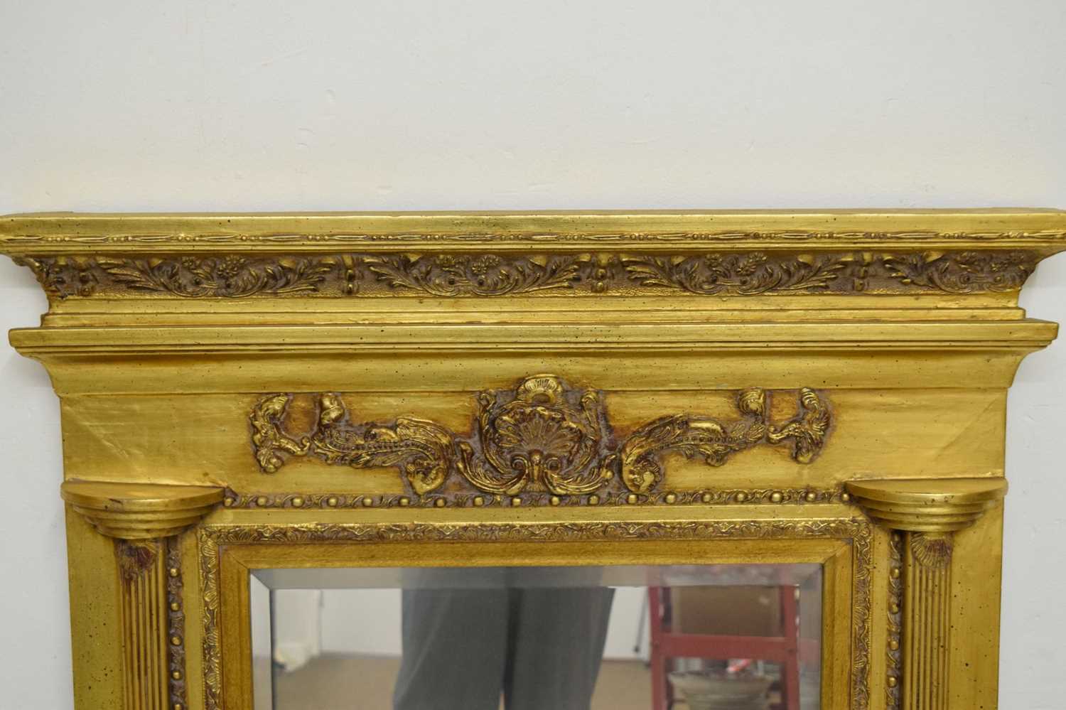 Reproduction giltwood rectangular wall mirror - Image 3 of 8