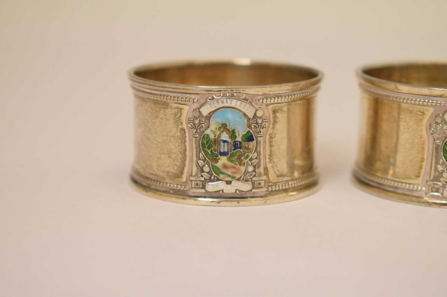 Masonic Interest - Four silver napkin rings - Bild 3 aus 10