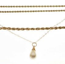 9ct gold rope link necklace