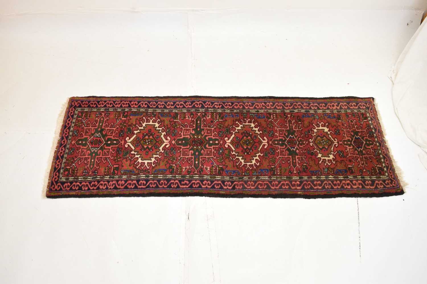 Middle Eastern red ground wool runner - Image 2 of 8