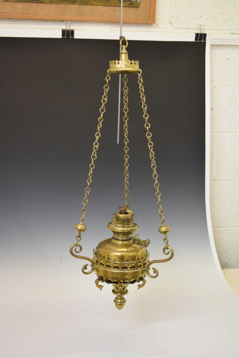 Early 20th century brass ecclesiastical light fitting - Image 4 of 13