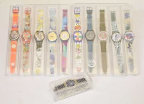 Swatch - Group of eleven quartz wristwatches