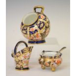 Royal Crown Derby - Imari Witches pattern miniature coal scuttle and salt scuttle