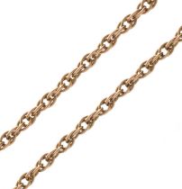 Yellow metal (9K) rope link necklace