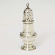 George III silver pepperette of baluster form