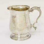 George III silver mug with scroll handle