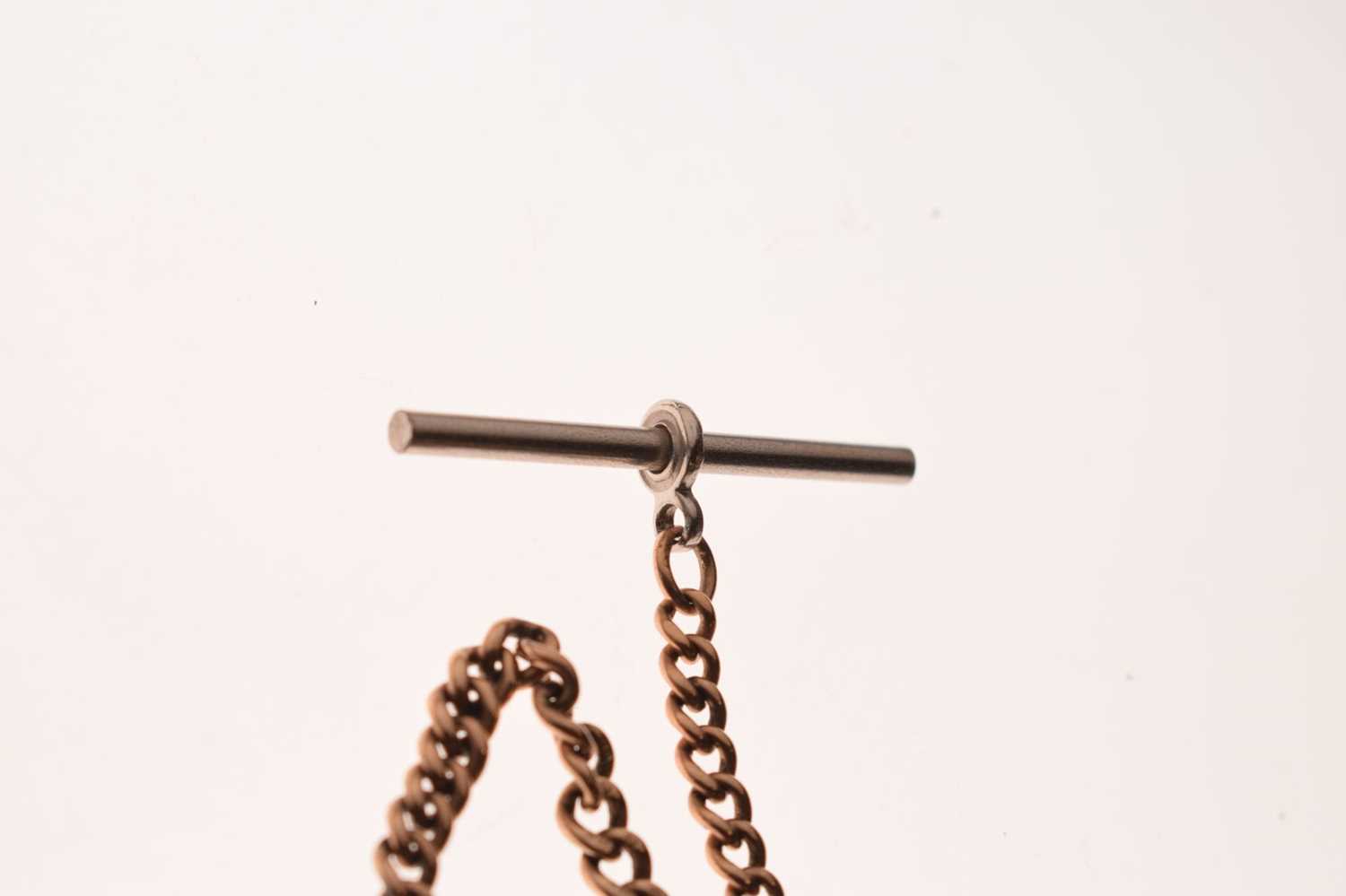 9ct gold graduated curb link Albert watch chain - Image 4 of 5