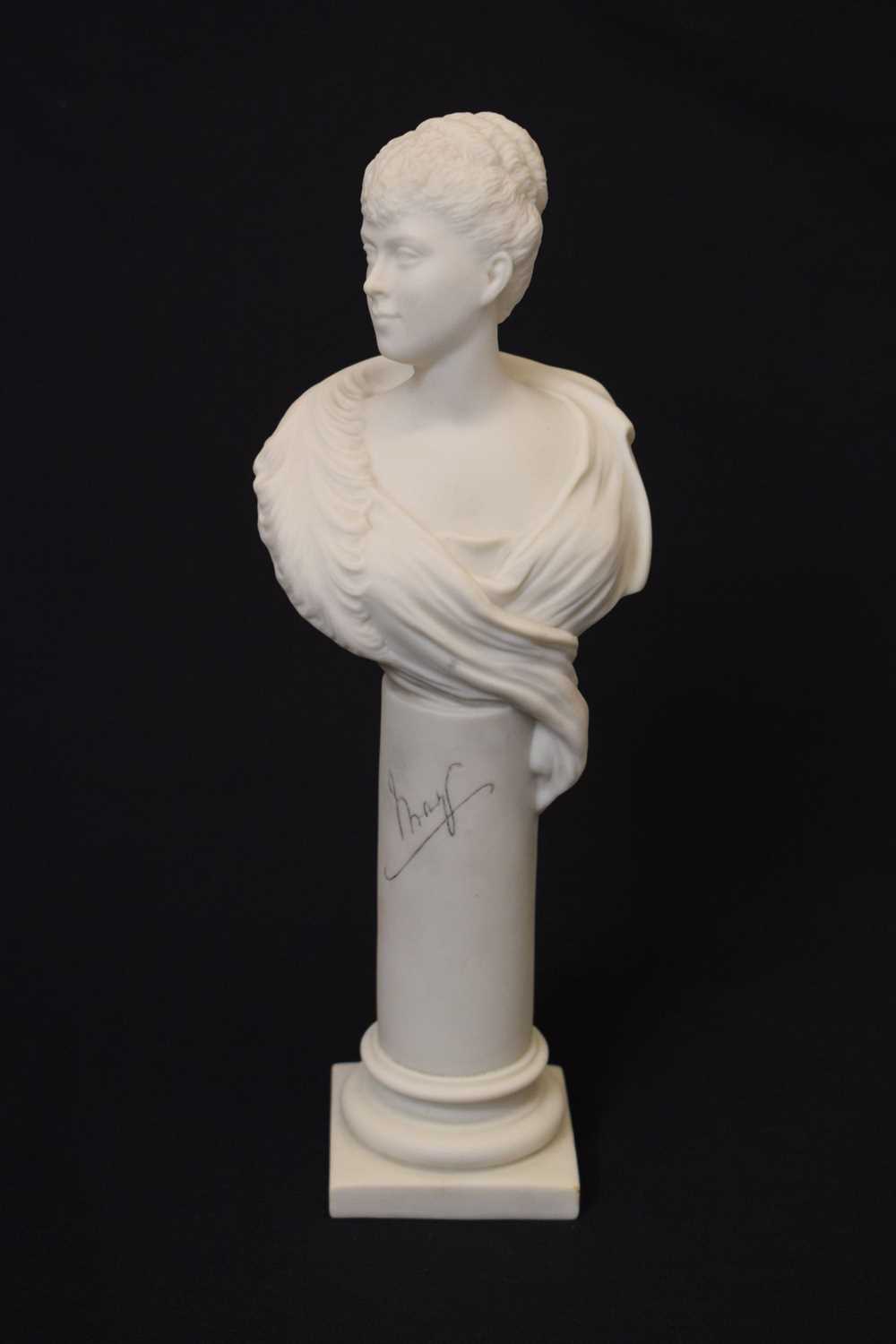 Attributed to Minton - Late 19th century parian bust of Princess Victoria Mary - Image 4 of 8