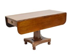 Victorian mahogany pedestal pembroke table