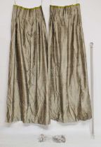 Laura Ashley - Pair of slubbed silk lined curtains