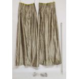 Laura Ashley - Pair of slubbed silk lined curtains