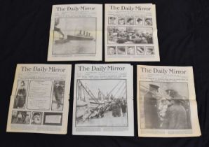 Titanic Interest - Five 1912 Daily Mirror newspapers