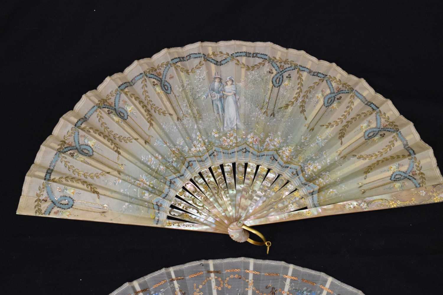 Two late 19th or early 20th century fans - Image 2 of 12