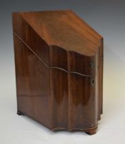 George III mahogany serpentine-front cutlery box