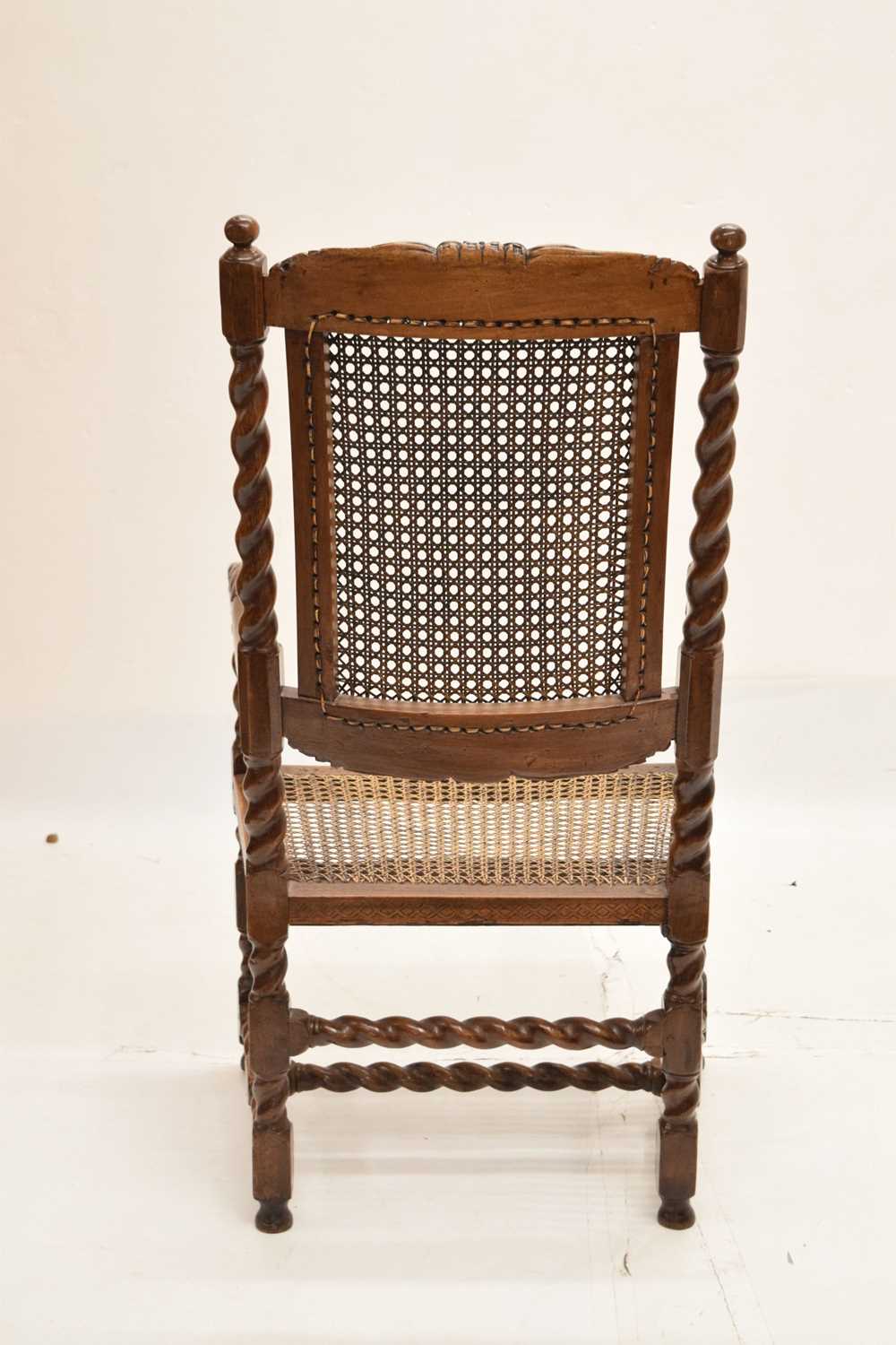 Late 17th century-style cane-seated and backed open armchair - Image 7 of 10