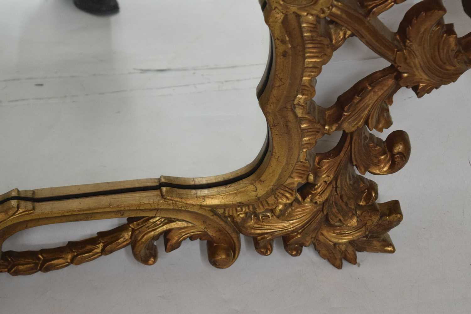 Large giltwood foliate scroll wall mirror - Image 8 of 9