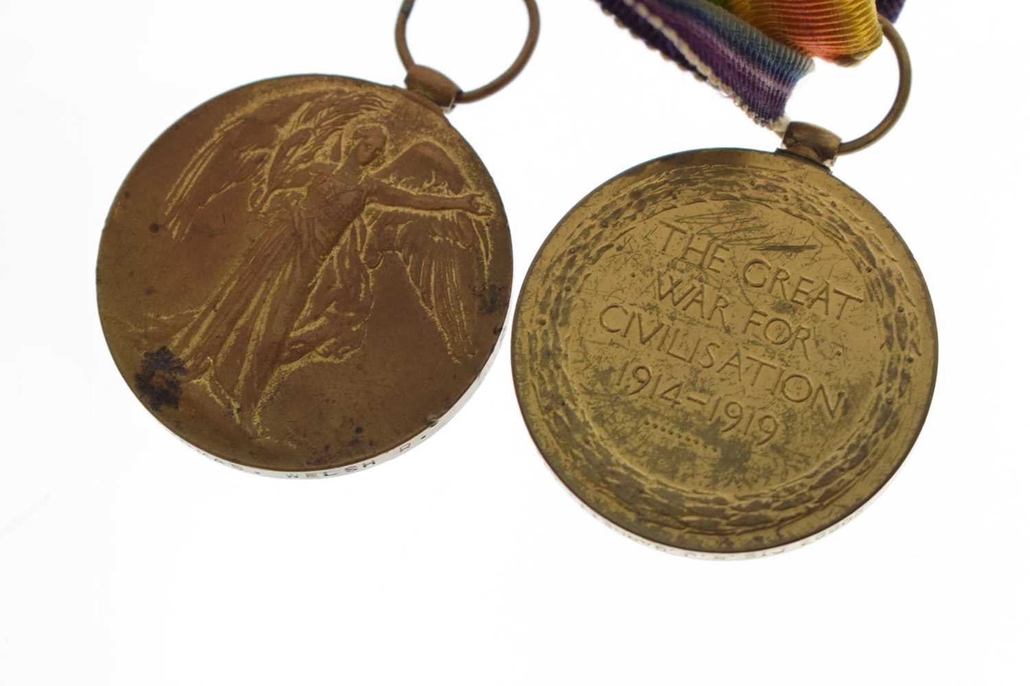 Two British First World War Victory Medals and Second World War Defence - Image 3 of 9