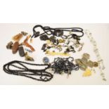 Collection of vintage and other costume jewellery including jet, etc