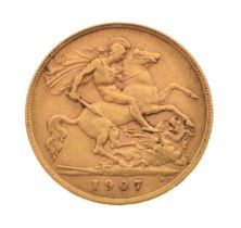 Edward VII gold half sovereign, 1907