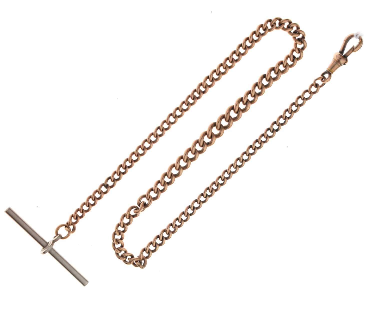 9ct gold graduated curb link Albert watch chain