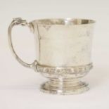 Elizabeth II silver christening mug with Celtic decoration