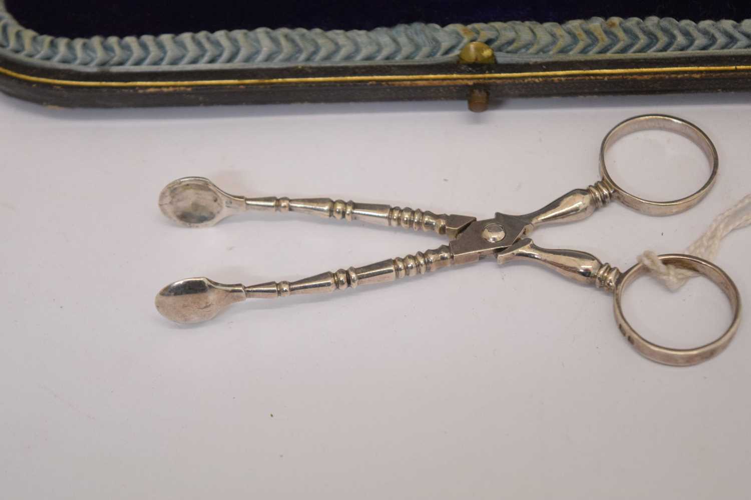 Pair of 18th century silver sugar nips, two cased silver Christening sets, etc - Image 6 of 12