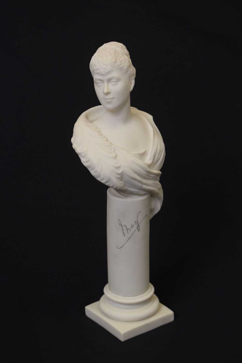 Attributed to Minton - Late 19th century parian bust of Princess Victoria Mary - Image 2 of 8