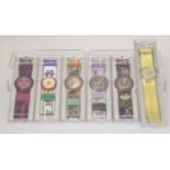 Pop Swatch - Group of six quartz wristwatches