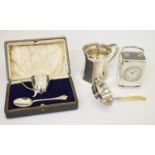 Cased George V silver Christening set, etc