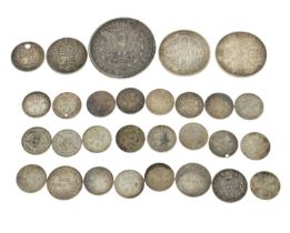 Quantity of GB silver coinage and an American Dollar