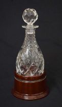 Royal Doulton Hoggit cut glass decanter on cradle