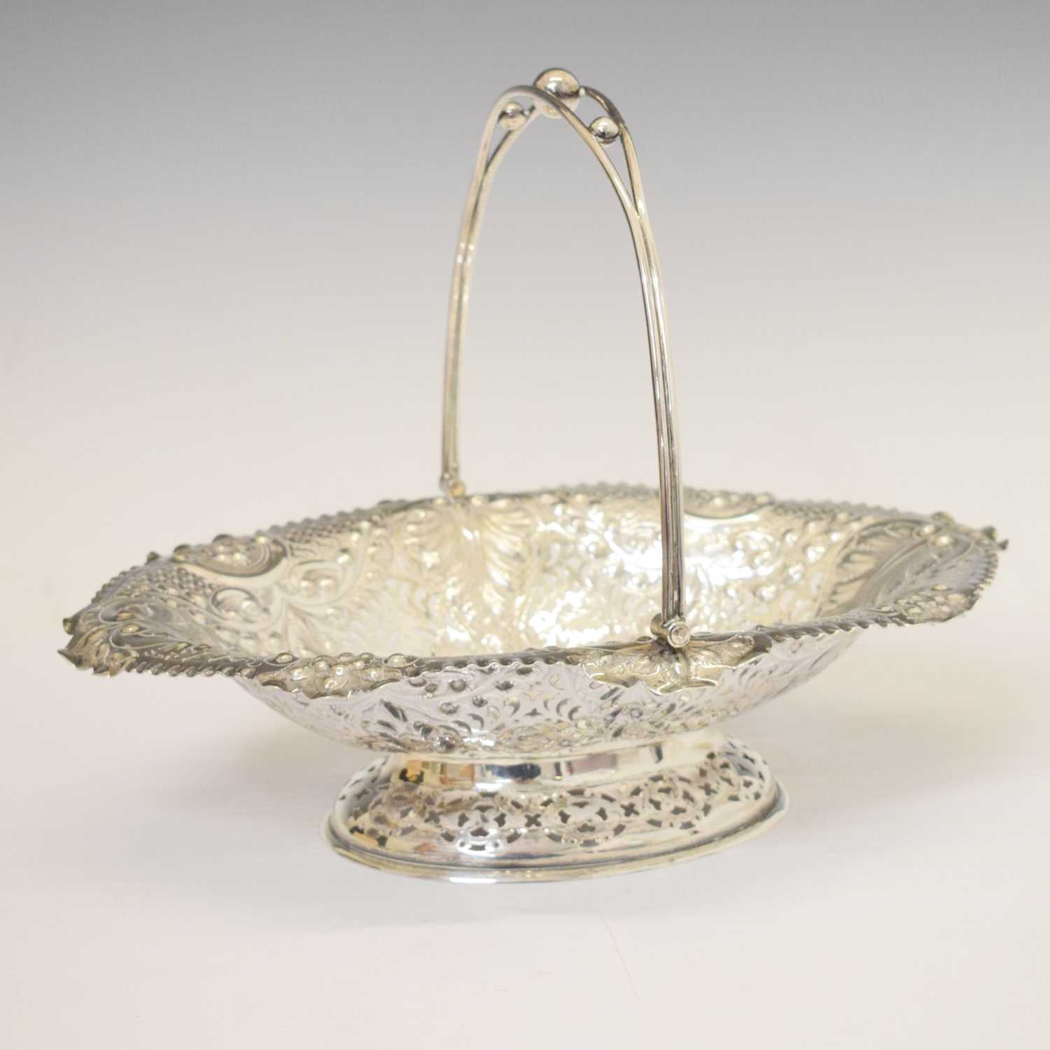Late Victorian silver basket