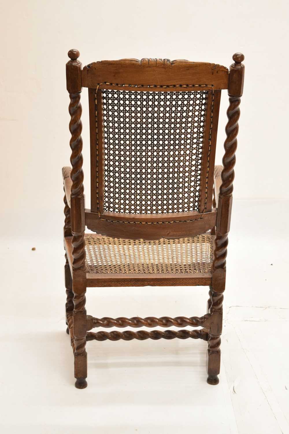 Late 17th century-style cane-seated and backed open armchair - Image 9 of 10