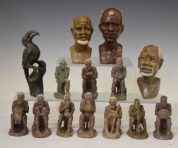 Cecil Gwanzura - Group of five carved hardstone figures of musicians