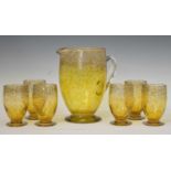 Monart glass lemonade set of six beakers and jug